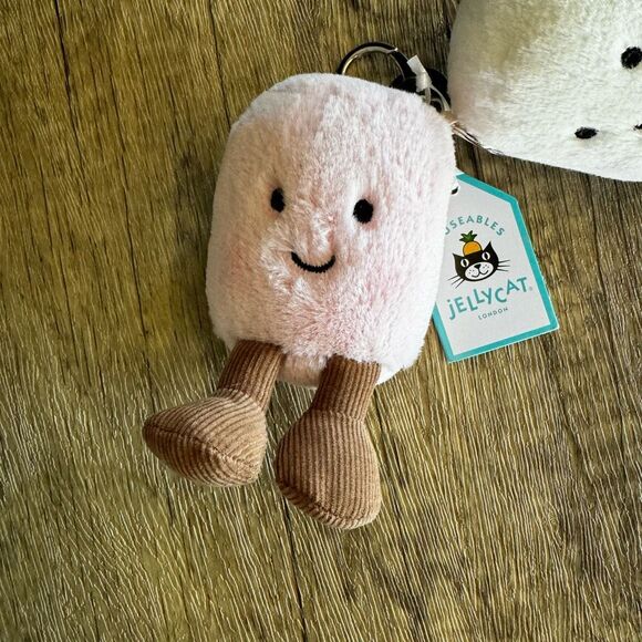 Pair of Marshmallows Jellycat Keychain Bag Charm FAST SHIP NEW - Picture 3 of 7